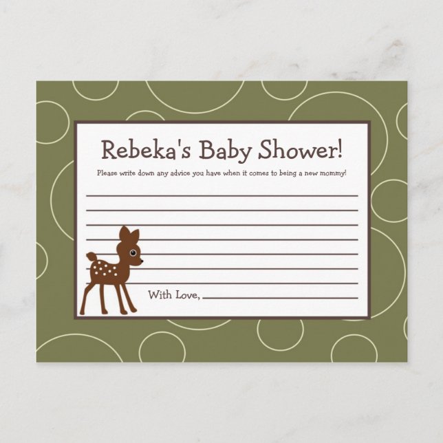 Writable Advice Card Forrest Animal Owl Deer Bird (Front)
