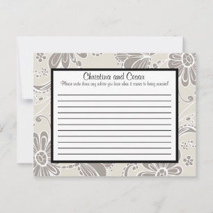 Writable Advice Card Grey Flourish Swirls