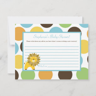 Writable Advice Card Jungle King Lion Safari Zoo