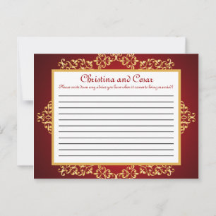 Writable Advice Card Lord Ganesha/Hindu Red Spirit