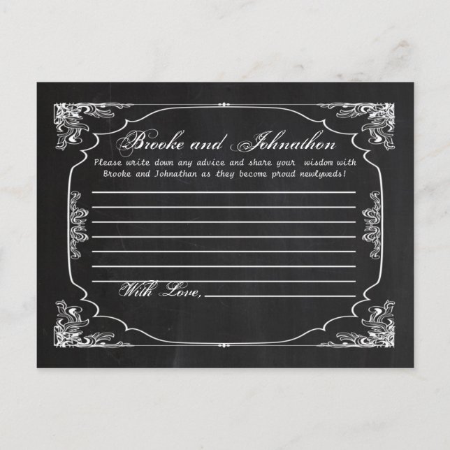 Writable Advice Card Modern Chalkboard Vintage (Front)