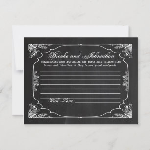 Writable Advice Card Modern Chalkboard Vintage