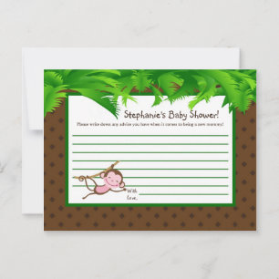 Writable Advice Card MonkeySwing Jungle Safari Zoo