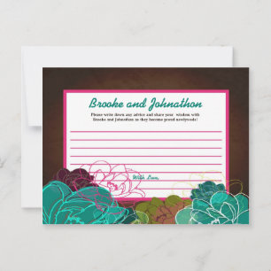 Writable Advice Card Neon Spring Floral Flower Blo