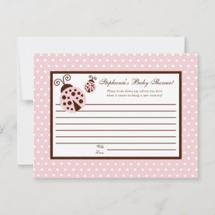 Writable Advice Card Pink Ladybug