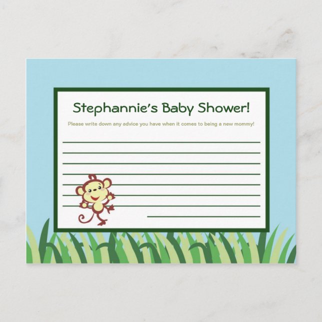 Writable Advice Card Rain-forest Jungle Animal (Front)