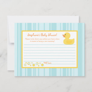 Writable Advice Card Rubber Ducky Bubbles