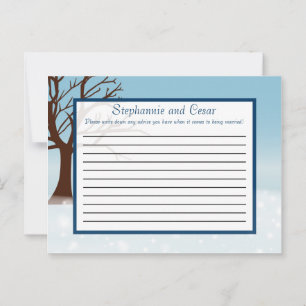 Writable Advice Card Twinkling Snow / Bare Tree