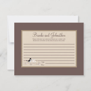 Writable Advice Card Wedding Birds Bride Groom