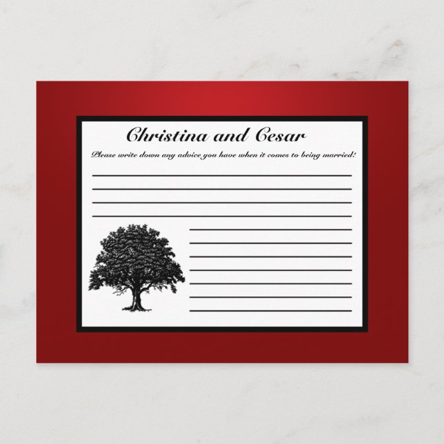 Writable Advice Card White Tree Red Black Stripes (Front)