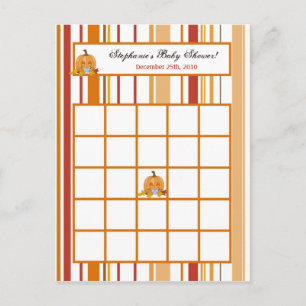 Writable Bingo Card Autumn Fall Pumpkin Baby