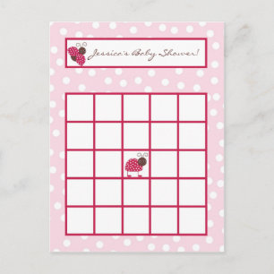 Writable Bingo Card Berry Garden Pink Lady Bug