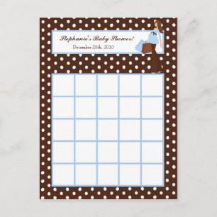 Writable Bingo Card Blue Mod Mum Polka Dots