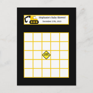 Writable Bingo Card Construction Black and Yellow