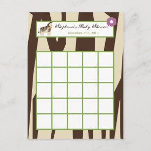 Writable Bingo Card Jacana Purple Animals