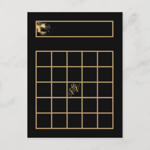 Writable Bingo Card Mis XV Gold Black