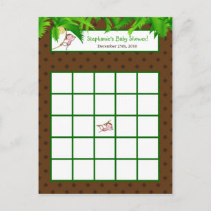 Writable Bingo Card Monkey Swing Jungle Safari Zoo