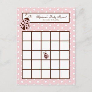 Writable Bingo Card Pink Ladybug