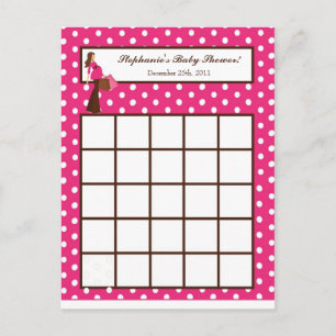 Writable Bingo Card Pink Mod Mum Polka Dots