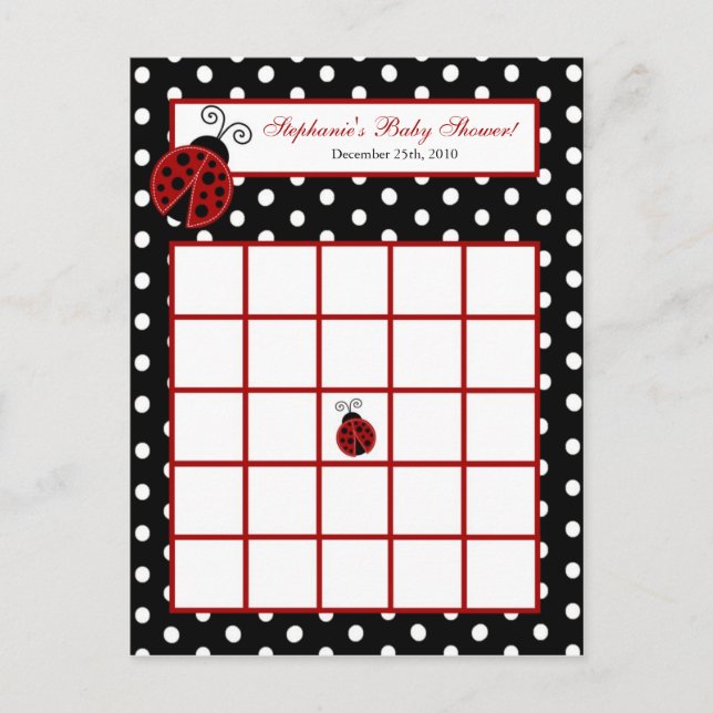 Writable Bingo Card Red Ladybug (Front)