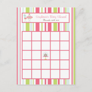 Writable Bingo Card Tea Party Pink Pastel Flowers