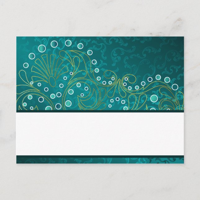 Writable Place Card Arabian Teal (Front)