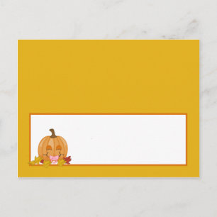 Writable Place Card Autumn Fall Pumpkin Baby