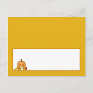Writable Place Card Autumn Fall Pumpkin Baby