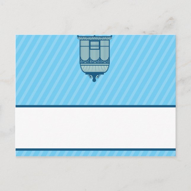 Writable Place Card Birdcage/Blue Stripes cage (Front)