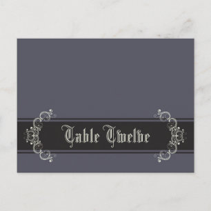 Writable Place Card Black Tie Affair Grey Elegant