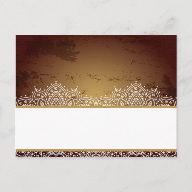 Writable Place Card Deep Moroccan Brown (Front)