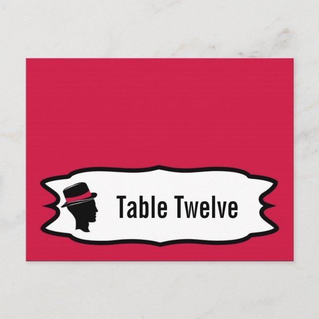 Writable Place Card Formal Hats Elegant Retro (Front)