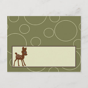 Writable Place Card Forrest Animal Owl Deer Bird