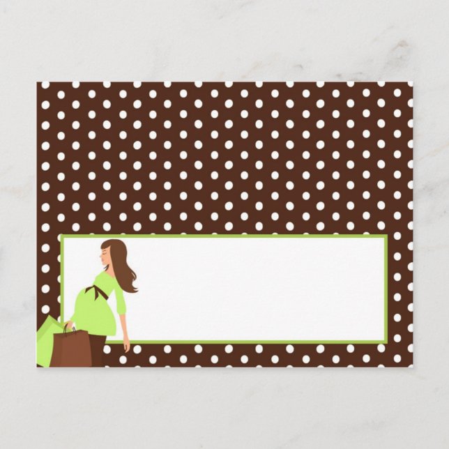 Writable Place Card Green Mod Mum Polka Dots (Front)