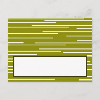 Writable Place Card Green Pear Fruit Stripes Pears