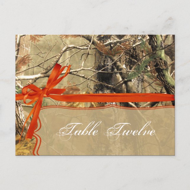 Writable Place Card Hunters Camoflouge Camo Orange (Front)