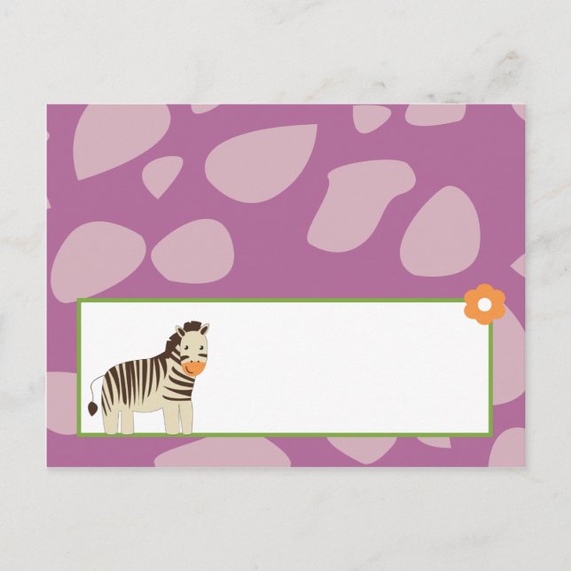 Writable Place Card Jacana Purple Animals (Front)