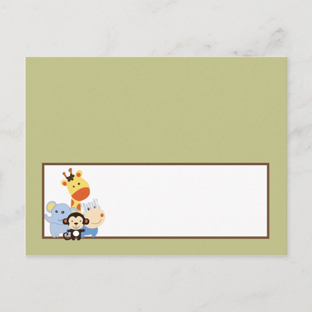 Writable Place Card Jungle Play (Front)