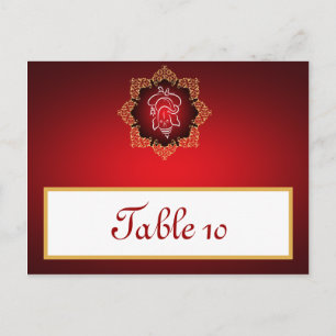 Writable Place Card Lord Ganesha/Hindu Red Spiritu