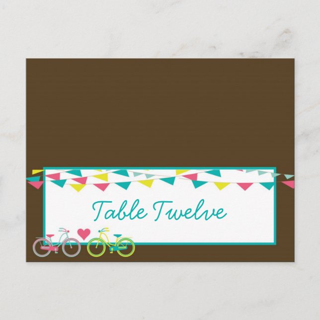 Writable Place Card Lovers Bike Bicycle Carnival (Front)