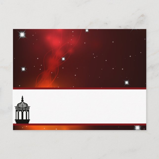 Writable Place Card Maroon Moroccan Lantern (Front)