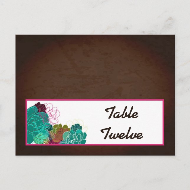 Writable Place Card Neon Spring Floral Flower Blos (Front)