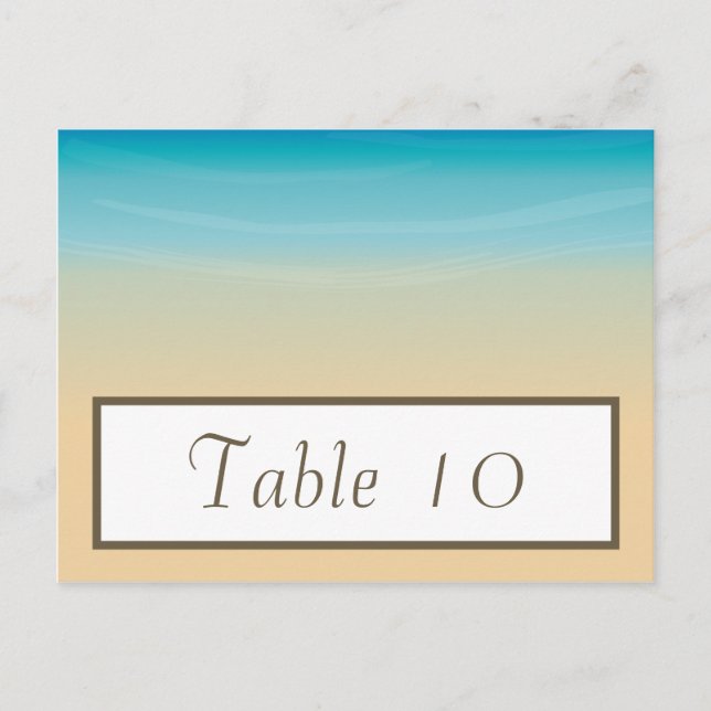 Writable Place Card Ocean Beach Shore Seashells Sa (Front)
