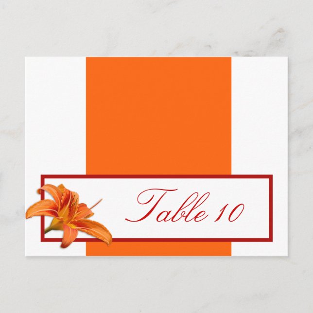 Writable Place Card Orange Tiger Lilly w/Stripes R (Front)