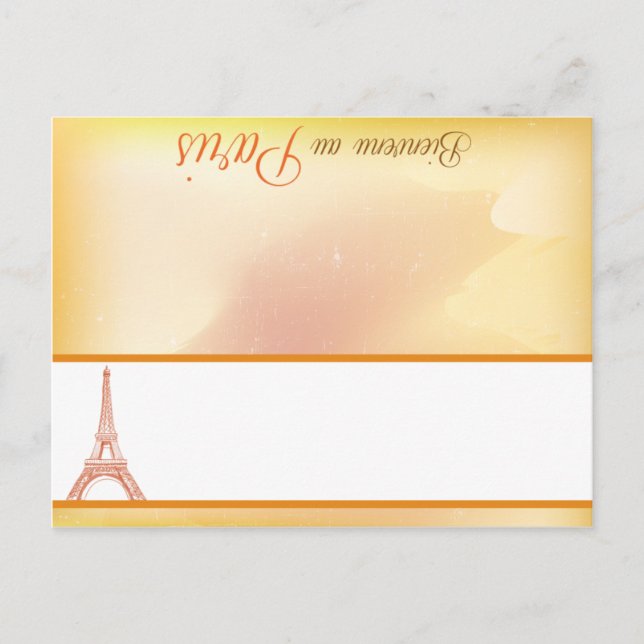 Writable Place Card Paris Peach (Front)