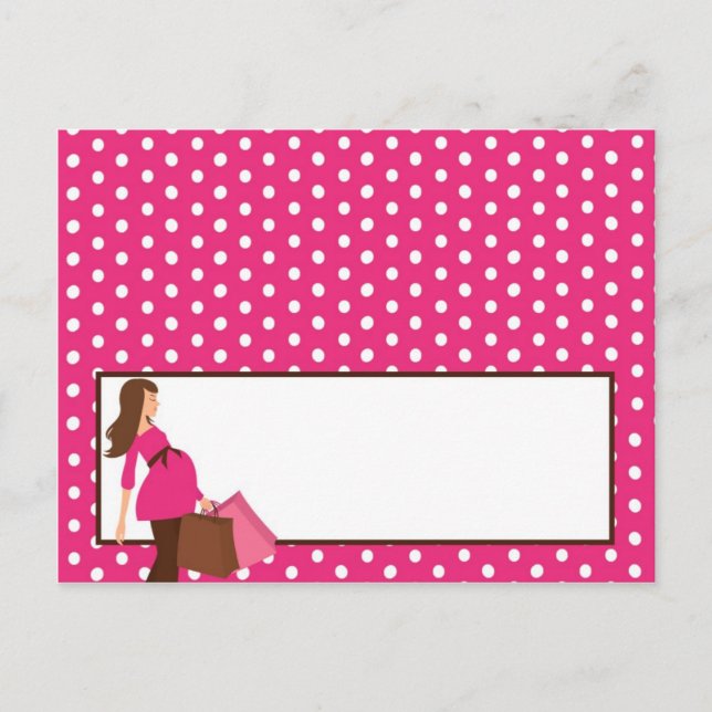 Writable Place Card Pink Mod Mum Polka Dots (Front)