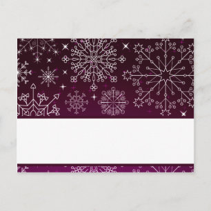 Writable Place Card Purple Stars and Snowflakes