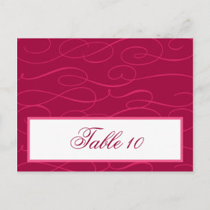 Writable Place Card Raspberry Pink Loops/Swirls Bl