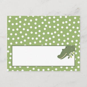 Writable Place Card Safari Jungle Alligator