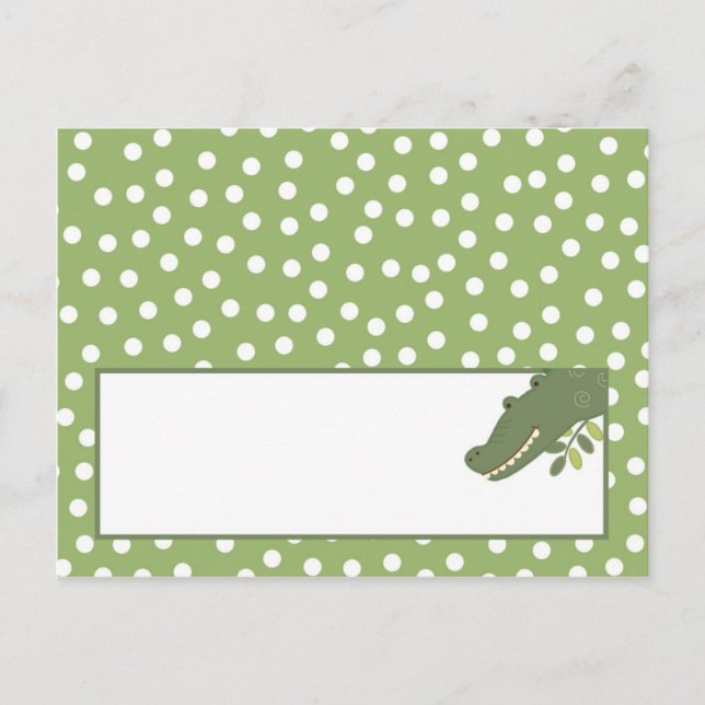 Writable Place Card Safari Jungle Alligator (Front)